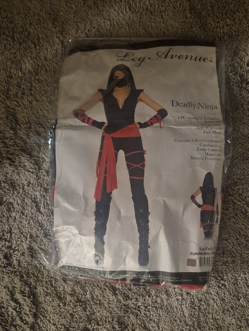 Leg Avenue Black and Red Ninja Costume Set